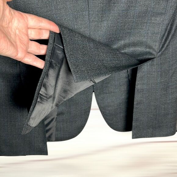 SULKA Gray Suit Jacket Blazer and Vest Super 150 Wool made in Italy size US 42R - Picture 9 of 16
